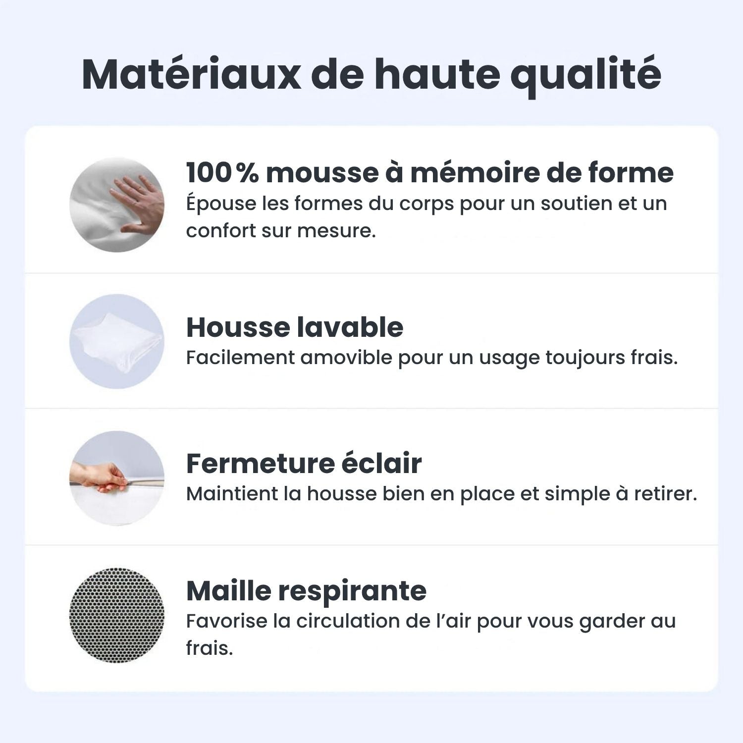 ErgoLift™ - Oreiller orthopédique à mémoire de forme